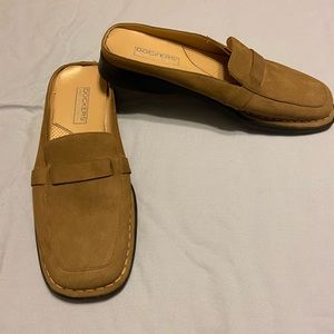 Docker suede slip on shoes. Tan in color. Great condition.